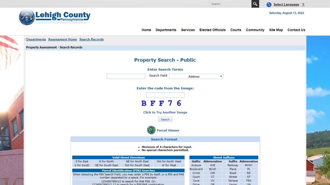 Assessment Search Records - Lehigh County Home Page